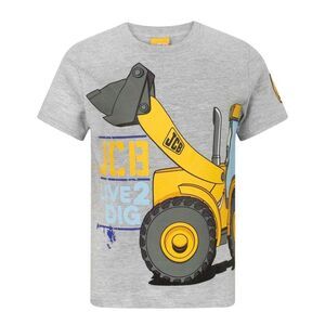 JCB Childrens/Kids Live 2 Dig Short-Sleeved T-Shirt / Gray/Yellow